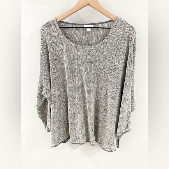 J. Jill Pure Jill Linen Blend Split Hem Tunic Gray Size XL - Picture 3 of 5